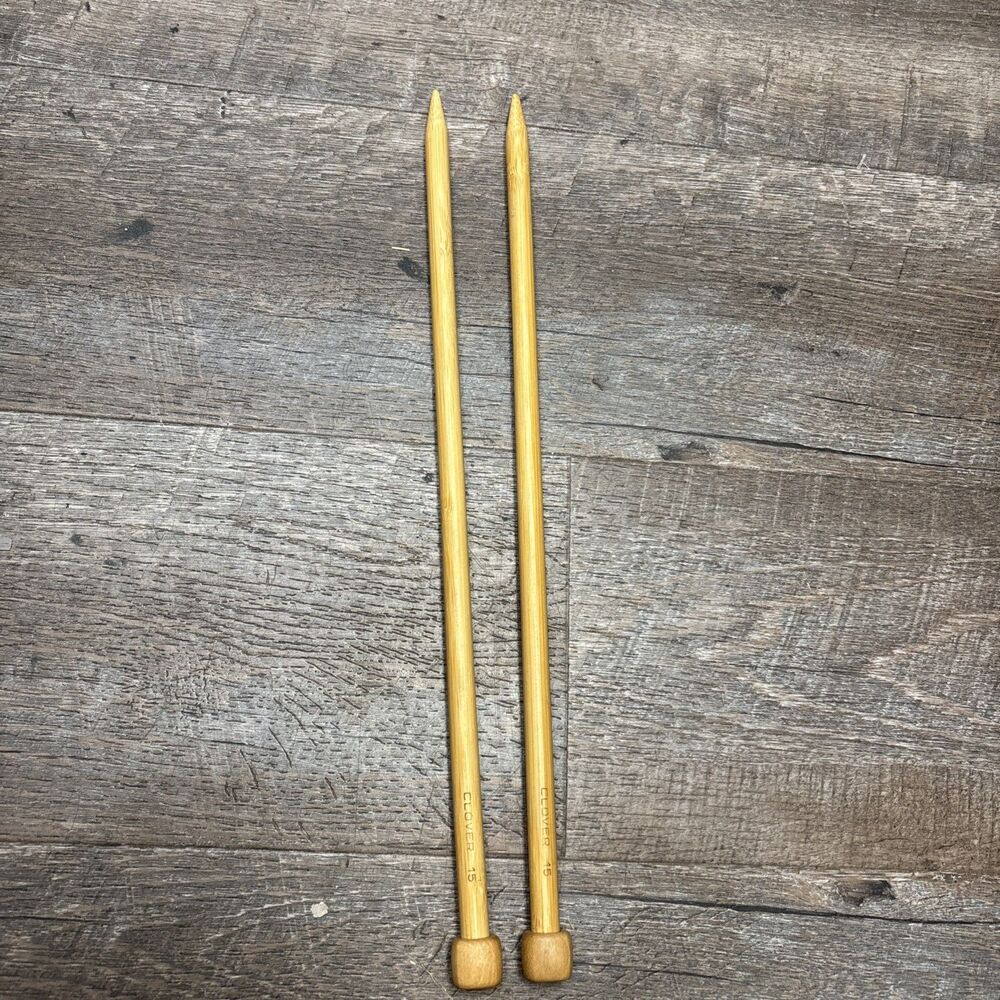 Clover Takumi Bamboo 15” Single Point Knitting Needle 10 mm
